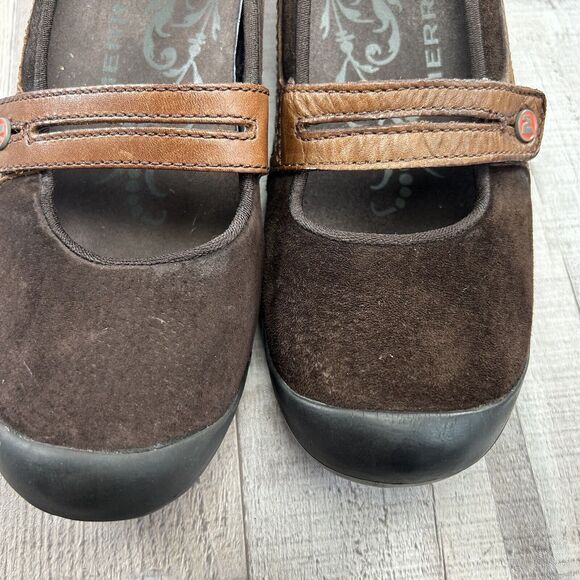 Merrell Womens 7 Plaza Bandeau Leather Suede Mary Jane Casual Shoe Slip On Brown - Picture 12 of 14